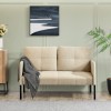 Canapea, en.casa, PXAT-1257 Reichling, 77 x 119 x 69 cm, placaj, lemn, poliester, poliuretan, metal, bej, cu 2 locuri HausGarden Leisure, [en.casa]