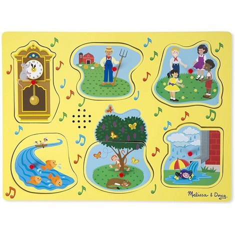 Puzzle de lemn cu sunete Cantecele copilariei Melissa Doug