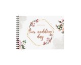 Set Album foto / GuestBook pentru nunta, flowers minimalist, A4 landscape, pix si dubluadeziv inclus, 3 piese, accesoriu nunta