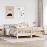 Cumpara ieftin Cadru de pat fără saltea, 200x200 cm, lemn masiv pin