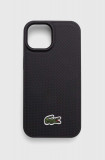 Lacoste husă pentru telefon iPhone 15 / 14 / 13 6.1&quot; culoarea negru