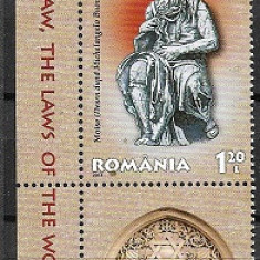 C3810 Romania 2013 - Cele zece porunci 1/4 neuzat perfecta stare,cu tab