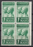 SUA 1964 - Frații Mayo, doctori, medicina, bloc de 4 neuzat