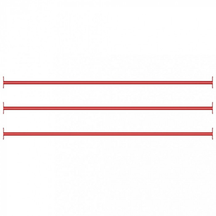 vidaXL Bare de rotire, 3 piese, roșu, 125 cm, oțel