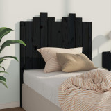 Tăblie de pat, negru, 96x4x110 cm, lemn masiv de pin, vidaXL