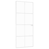 Cumpara ieftin Usa de interior alb 83x201,5 cm sticla securiz. / aluminiu slim