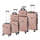 Set de valize cu roți TraveLux Pro XXXXXIV, culoare roz-auriu