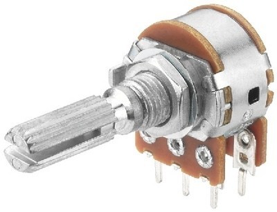 Potentiometru rotativ 100K, liniar, stereo - 161015 foto