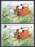 Jersey 1997 - Anul Nou Chinezesc - Anul Boului, Colita + Colita cu Supratipar &quot;JERSEY AT HONG KONG &#039;97&quot;, MNH