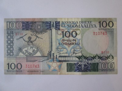 Somalia 100 Shilin 1987 foto