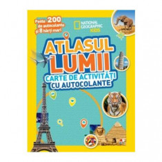 Atlasul lumii. Carte de activități cu autocolante - Hardcover - National Geographic Kids - Litera mică