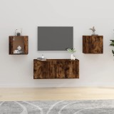 VidaXL Dulapuri TV montate pe perete 2 buc stejar fumuriu 40x34,5x40cm 816651