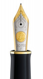 Penita f din aur de 18k/750 ornament din rodiu pentru stilou m1000 bicolora, Pelikan