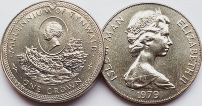 2805 Insula Man 1 crown 1979 Elizabeth II (Tynwald) - Sir William Hillary km 50 foto