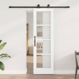 Ușa Mobilă cu Set de Accesorii &#039;ORKDAL&#039;Alb Lemn Masiv &amp; Sticlă