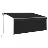 Copertina retractabila automat cu stor, antracit, 3x2,5 m