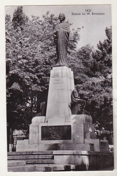 bnk cp Iasi - Statuia lui M Eminescu - uzata