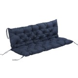Perna Outsunny pentru grădină &icirc;n Stil Modern Capitonat pentru Scaune Exterioare cu 6 Șireturi, Pernă din Bumbac și Poliester, 150x98x8 cm, Albastru &Icirc;n