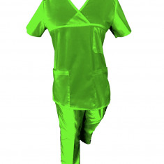 Costum Medical Pe Stil, Verde Lime, Model Classic - 4XL, XL