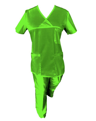 Costum Medical Pe Stil, Verde Lime, Model Classic - 4XL, M foto