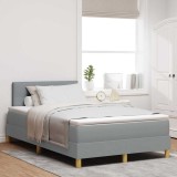 VidaXL Pat cu arcuri cu saltea gri deschis 120x200 cm țesătură