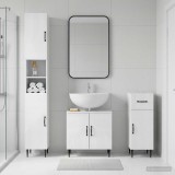 Cumpara ieftin Set de cabinet pentru baie cu 3 piese HAARLEM Alb foarte lucios