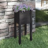 Jardiniera Gradina Gossi Lemn Pin Negru 31x31x70 cm Flori Plante Exterior