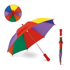 Umbrela de Poliester Colorata Pentru Copii, cu Deschidere Manuala si Maner, 55 cm