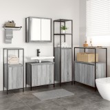 VidaXL Set mobilă baie 5 piese din lemn compus gri sonoma
