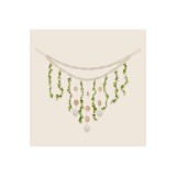 Decor mural din eucalipt suspendat 1.4 x 0.7M plante verzi mari artificiale boho rustice cu frunze