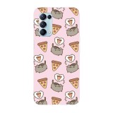 Husa compatibila cu Oppo A54 5G, Viceversa, model Pusheen pizza pattern, Silicon, TPU, Transparent, Carcasa