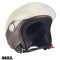 Casca open face pentru scuter - motocicleta (demi-jet) Max Helmets model DJ06 LS Vision (V2B) culoare: crem lucios/maro (PLM) &ndash; 100% MADE IN ITALY XL
