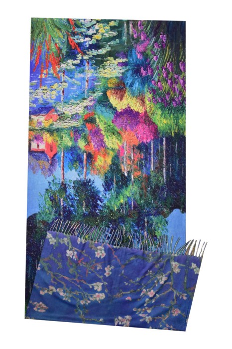 Fular tip esarfa pictata multicolor 1 , Dacali, casmir , 01 albastru