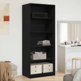 vidaXL Dulap Negru din Stejar de la , 80 x 50 x 200 cm - Lemn Stratificat