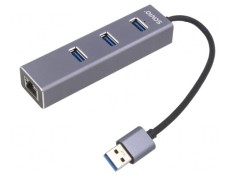 Adaptor USB-Fast Ethernet cu Hub USB 3.1 10/100/1000Mbps