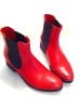 Ghete din piele Red Waxy Dana, 35 - 41, Rosu, Ingiro