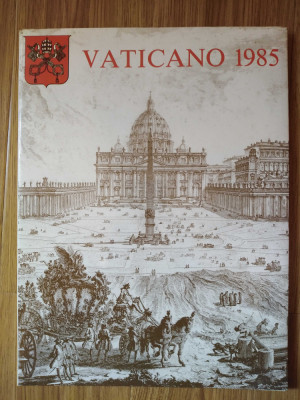 Vatican 1985 - album original anual complet/serii/colite/CP/aerograma 32x24,MNH foto