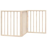 Cumpara ieftin Poarta de acces pentru caini pliabila, 3 panouri, 150 cm, lemn de plop