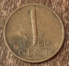C50 - Moneda foarte veche - Olanda - 1cent - 1960