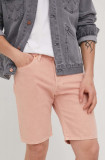 Levi&#039;s pantaloni scurti jeans barbati, culoarea roz