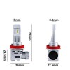 Set 2 Becuri LED Auto H11, 55W, 12000lm, 6500K, 12-24V, Alb Rece, Ventilator