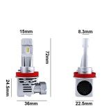 Set 2 Becuri LED Auto H11, 55W, 12000lm, 6500K, 12-24V, Alb Rece, Ventilator