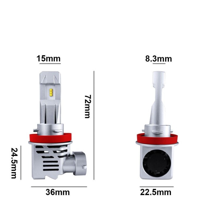 Set 2 leduri H11 M3 55w 12000lm 12-24v 6500k