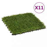 Plăci de iarbă artificială, 11 buc, verde, 30x30 cm, mia
