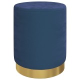 Cumpara ieftin Taburet depozitare rotund, albastru, catifea 31 x 37 cm