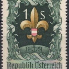 AUSTRIA 1951- EVENIMENTE , CONGRES MONDIAL CERCETASI TIMBRU NESTAMPILAT