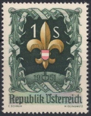 AUSTRIA 1951- EVENIMENTE , CONGRES MONDIAL CERCETASI TIMBRU NESTAMPILAT foto