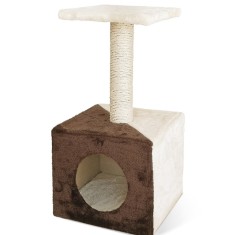 Casuta &amp; Stalp bej &amp; maro 30/30/57 cm
