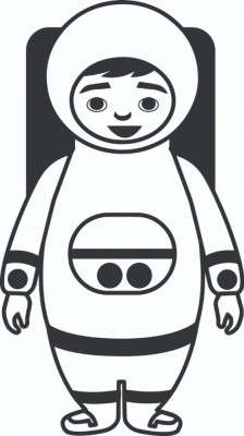 Sticker decorativ, Astronaut , Negru, 85 cm, 4954ST-2 foto