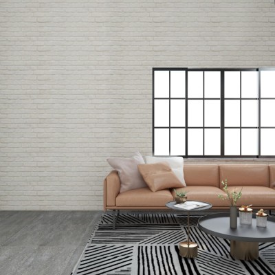 vidaXL Panouri de perete 3D, model cărămidă, alb, 11 buc., EPS foto